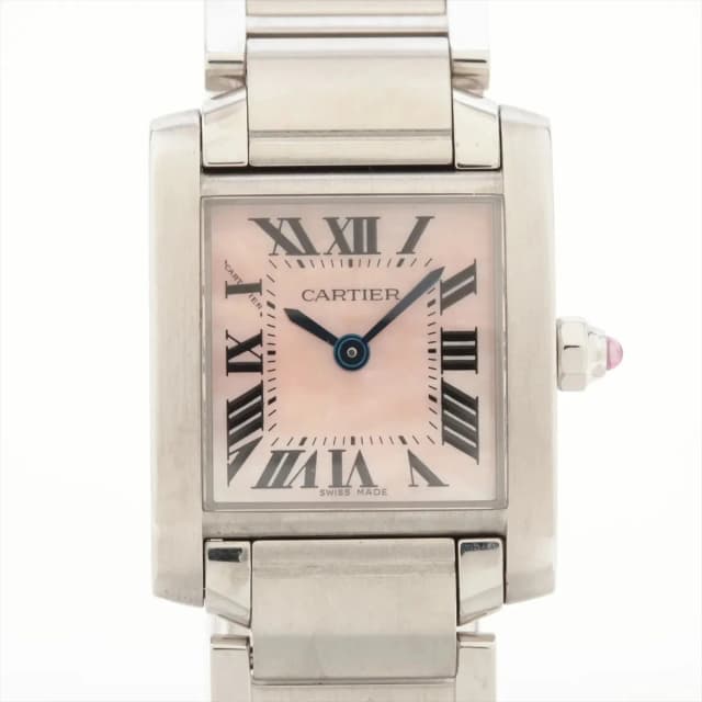 Cartier Small Model Tank Francaise Mother of Pearl Pink Watch W51028Q3 in Pink from The Purse Affair, photo 1 of 1