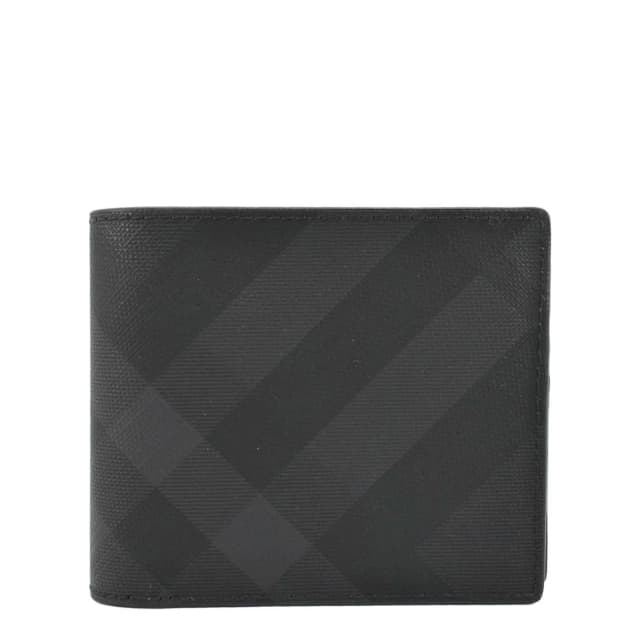 Burberry London Check-Print Canvas Bi-Fold Men's Wallet Black in Black Canvas from Dallas Designer Handbags, photo 1 of 1
