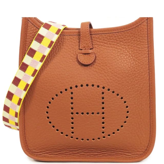 Hermès Evelyne Amazon TPM Halzan Silver Taurillon Maxi Quadrille Shoulder Bag in Silver from The Reluxe, photo 1 of 1