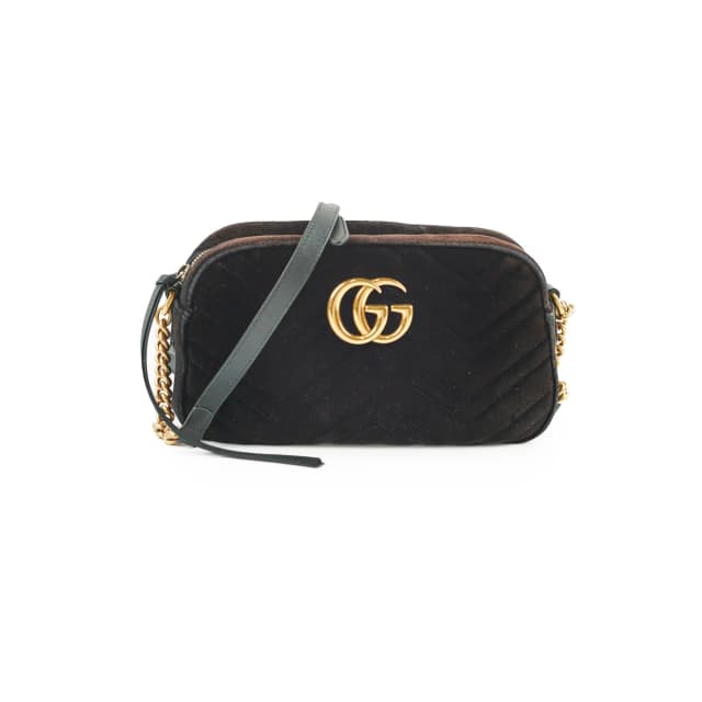 Gucci Marmont Velvet Bag Black Small in Black Velvet from The Purse Affair, photo 1 of 1