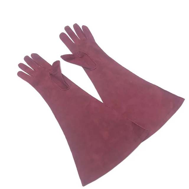 Chanel Gloves CC Logo Suede Wine in Burgundy Suede from The Reluxe, photo 1 of 1