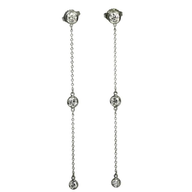 Tiffany & Co. by the Yard Drop Diamond Earrings Platinum from The Reluxe, photo 1 of 1