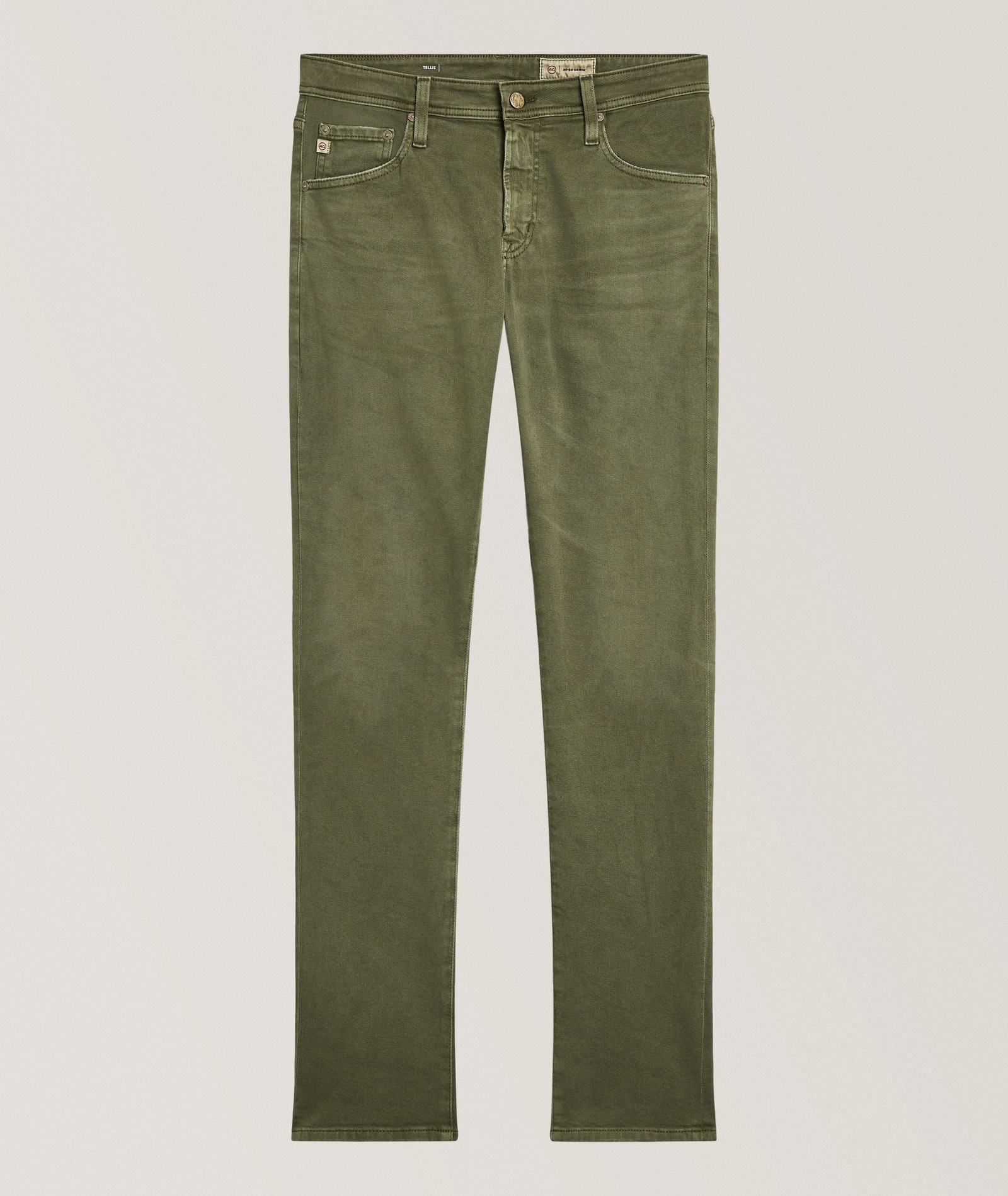 AG Tellis Modern Slim-Fit Jeans in Green 93% cotton, 6% polyester, 1% elastane, image 1 of 1 from Harry Rosen