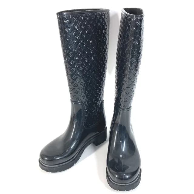 Louis Vuitton Rain Shoes Long Boots Rubber Black in Black from The Reluxe, photo 1 of 1