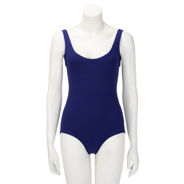 Chanel CC Jacquard One Piece Swimsuit Bodysuit FR 40 in Dark Blue from Blue Spinach, photo 1 of 1