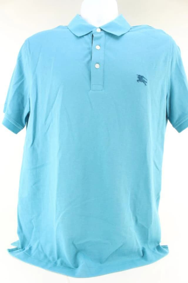 Burberry Men's Large Light Blue Logo Polo Shirt in Blue from Bagriculture, photo 1 of 1
