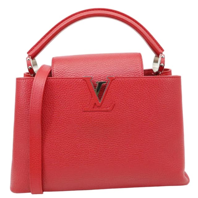Louis Vuitton Capucines MM Taurillon Leather Satchel Bag Red in Red Leather from Dallas Designer Handbags, photo 1 of 1