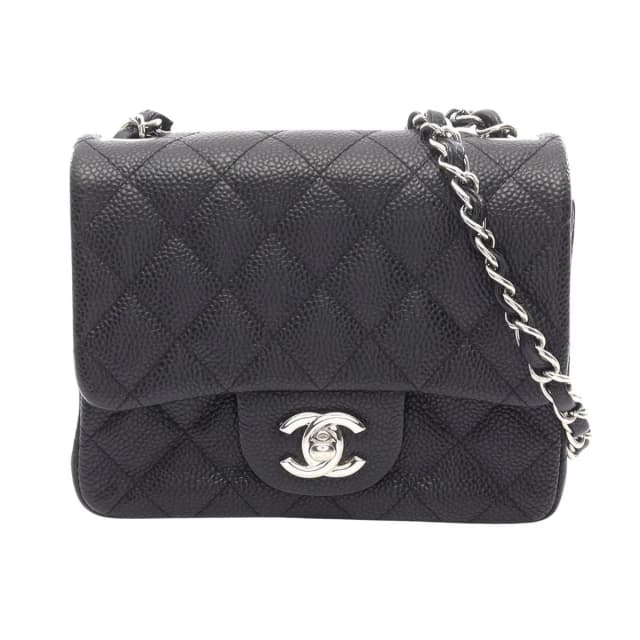 Chanel Shoulder Bag Mini Quilted Black Caviar Leather Chain in Black Caviar leather from The Reluxe, photo 1 of 1