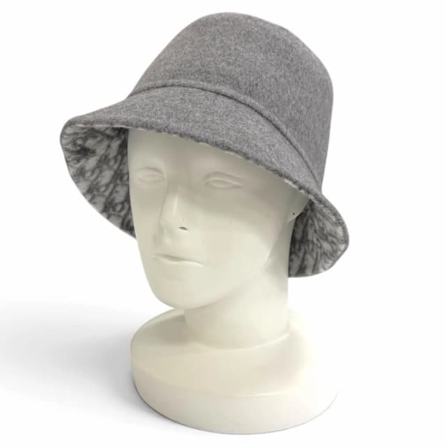 Dior Wool Silk Oblique Reversible Bucket Hat Gray 58 in Grey Silk from The Reluxe, photo 1 of 1