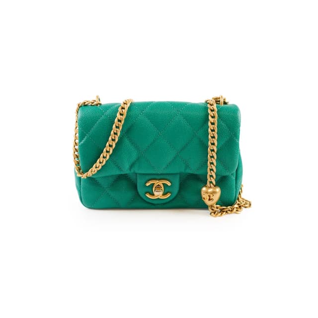 Chanel Mini Sweetheart Flap Green Caviar in Green Caviar leather from The Purse Affair, photo 1 of 1