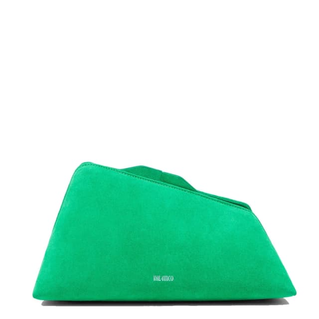 THE ATTICO ''8.30PM'' Suede Oversized Clutch, Green, image 1 of 1 from Cultstatus
