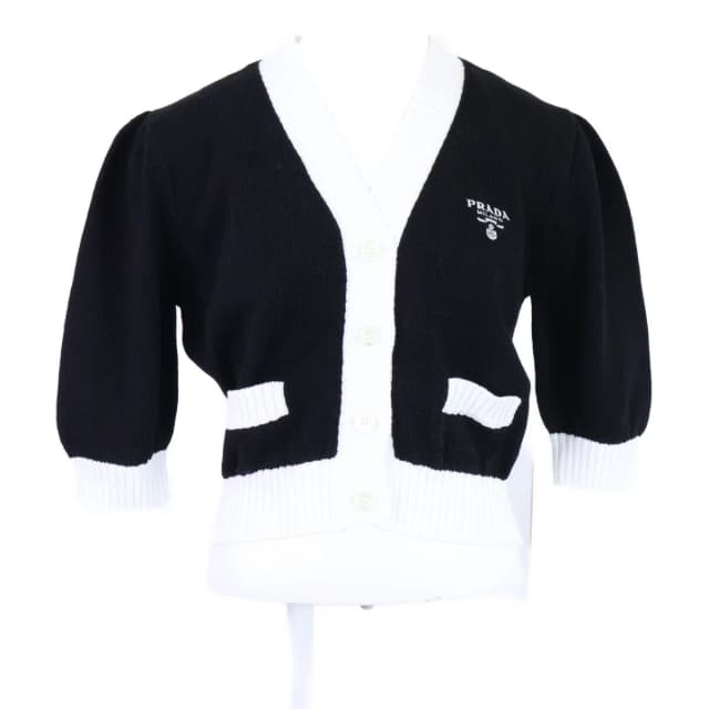 Prada Logo Embroidery Cropped Cardigan 42 from The Reluxe, photo 1 of 1