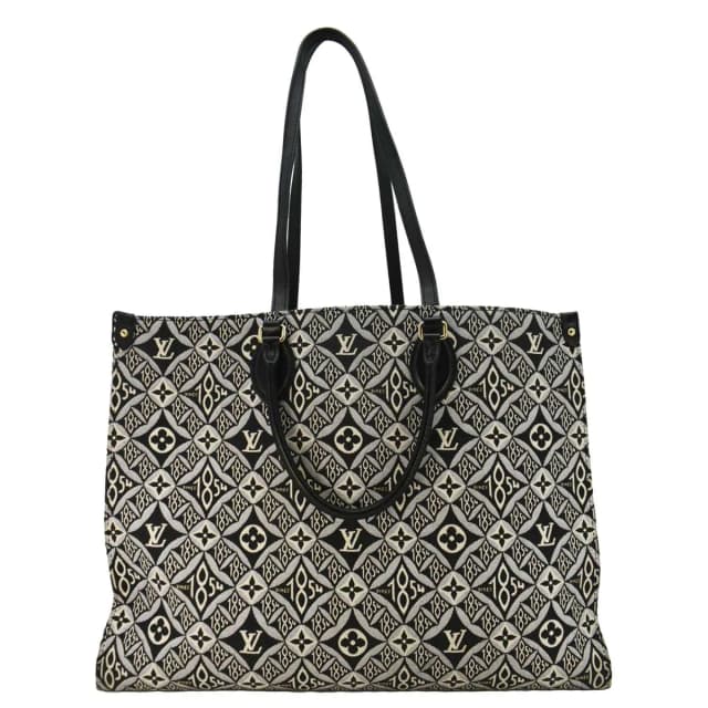 Louis Vuitton Onthego GM 1854 Jacquard Tote Bag Grey in Grey Leather from Dallas Designer Handbags, photo 1 of 1