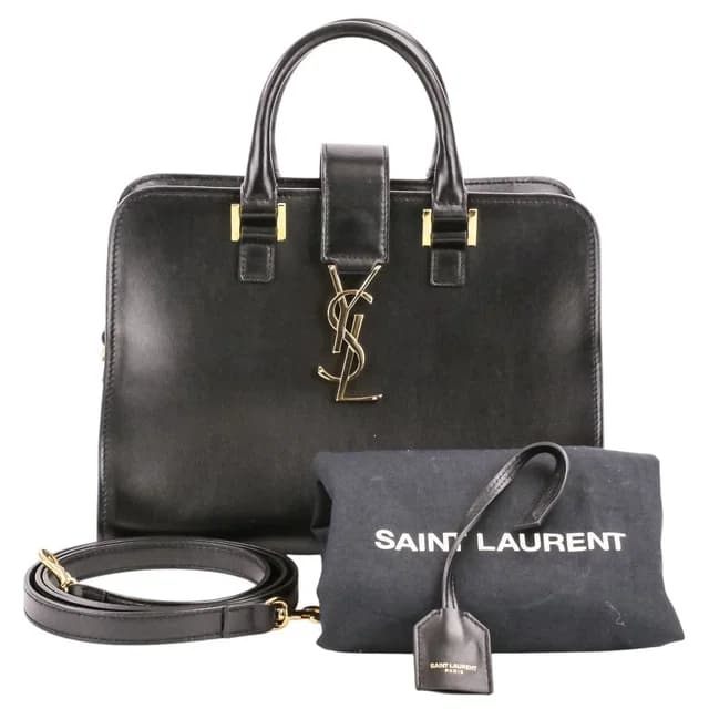 Saint Laurent Baby Cabas 2-Way Shoulder Bag Black in Black Leather from The Reluxe, photo 1 of 1