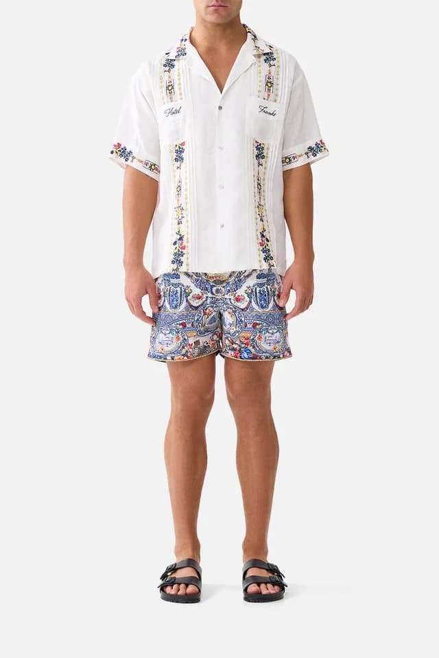 Camilla eBoutique EMBROIDERED SHORT SLEEVE PLEATED CUBAN SHIRT THE POTTERY PARLOUR, image 1 of 1 from CAMILLA