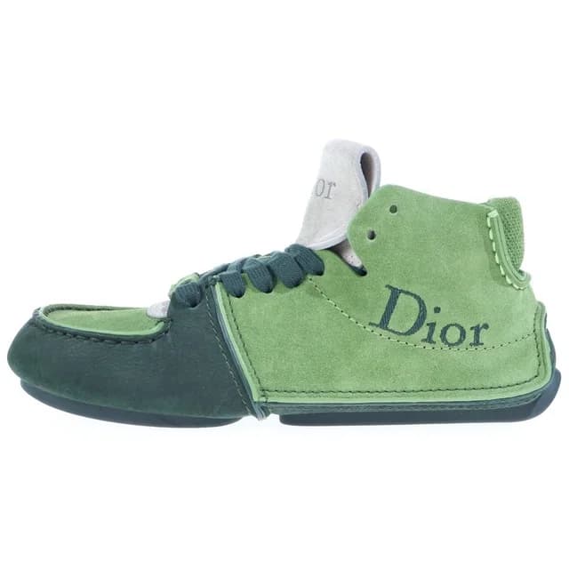 Dior Roadie Leather Low Cut Boots Green in Green Leather from The Reluxe, photo 1 of 1