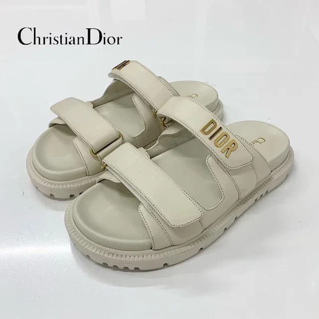 Dior Dioract Lambskin Velcro Strap Sandals in Lambskin from The Reluxe, photo 1 of 1
