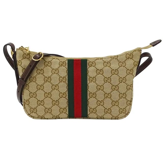 Gucci Shoulder Bag 2-Way Lunetta GG Supreme Beige Brown Small in Brown Canvas from The Reluxe, photo 1 of 1