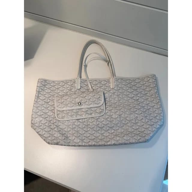 Goyard Saint Louis Gm Tote Bag White Goyardine Canvas With Pouch in gray|white Canvas from Poshmark, photo 1 of 1