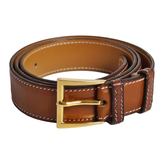 Hermès Vintage Belt Leather Buckle 100 Brown in Brown Leather from The Reluxe, photo 1 of 1