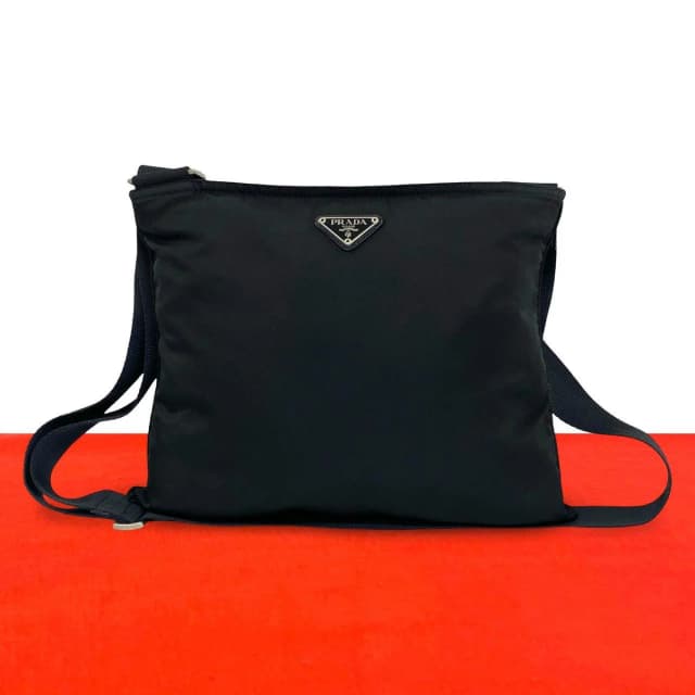 Prada Tessuto Pocono Nylon Shoulder Bag Pochette Crossbody Black in Black Nylon from The Reluxe, photo 1 of 1