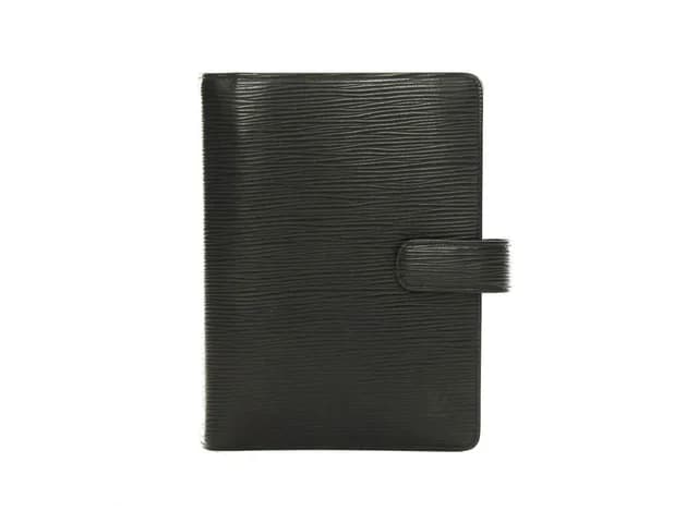 Louis Vuitton Black Epi Leather Noir Medium Ring Agenda MM Notebook Cover in Black Leather from Bagriculture, photo 1 of 1