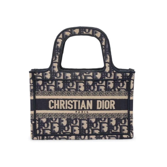 Dior Oblique Jacquard Mini Book Tote in Navy from Blue Spinach, photo 1 of 1