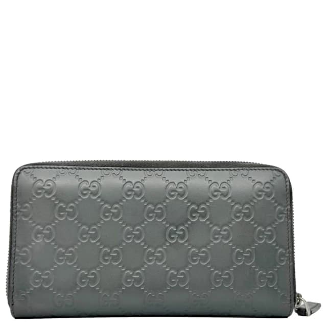 Gucci GG Leather Zip Around Wallet Grey 447906 in Grey Leather from Dallas Designer Handbags, photo 1 of 1