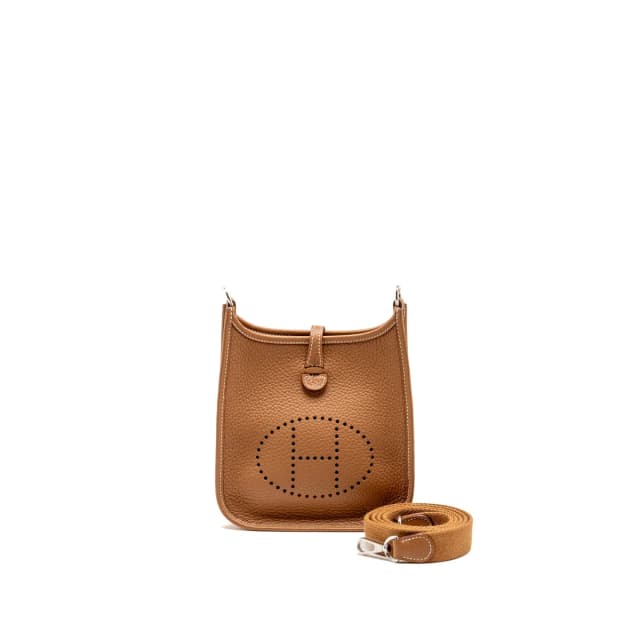 Hermès Mini Evelyne Clemence Gold SHW Stamp G in Gold Clemence leather from EMIER, photo 1 of 1