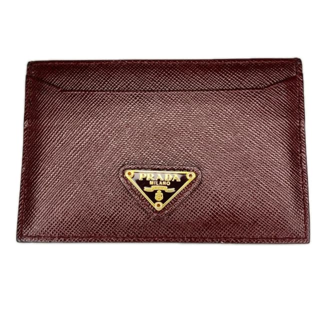 Prada Card Case Bordeaux in Burgundy Leather from The Reluxe, photo 1 of 1