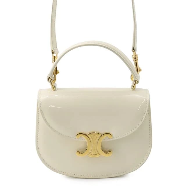 Celine Mini Besace Clair Patent 2-Way Shoulder Bag White in White Patent leather from The Reluxe, photo 1 of 1