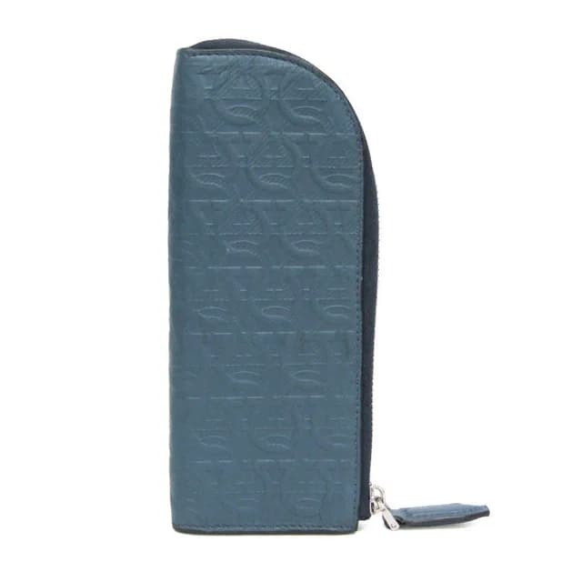 Ferragamo Gancini Leather Pen Case (Blue) JL-66 1148 in Blue Leather from Elady, photo 1 of 1
