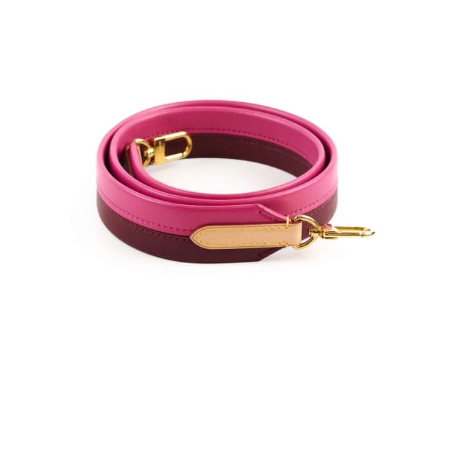 Louis Vuitton Two Tone Leather Strap Fuchshia/Burgundy in Burgundy Leather from The Purse Affair, photo 1 of 1