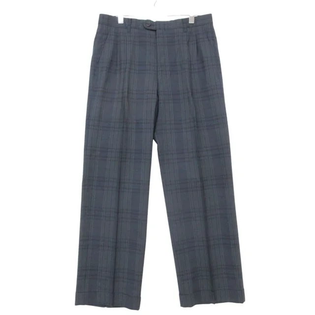Dior Pants Trousers Tuck Pleated Black Watch Pattern Zip Fly Navy in Black from The Reluxe, photo 1 of 1