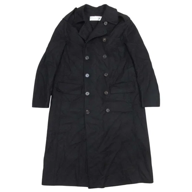 Dior Double Face Melton Trench Coat 2-Way Long 34 Black in Black Wool from The Reluxe, photo 1 of 1