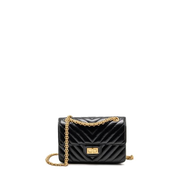 Chanel chevron mini reissue flap bag calfskin black GHW (microchip) in Black Calfskin from EMIER, photo 1 of 1