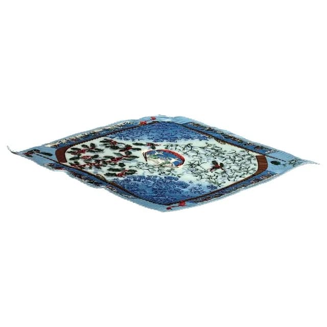 Hermès Pleated Carre 90 Neige D'antan Last Year's Snow Scarf Blue in Blue from The Reluxe, photo 1 of 1