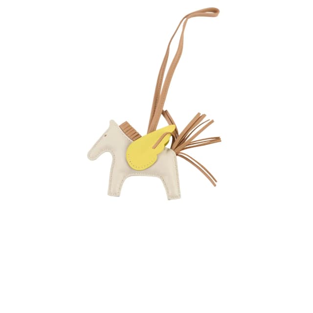 Hermès Rodeo Pegase PM Bag Charm Craie /Chai/Lime - Z stamp in White Leather from The Purse Affair, photo 1 of 1