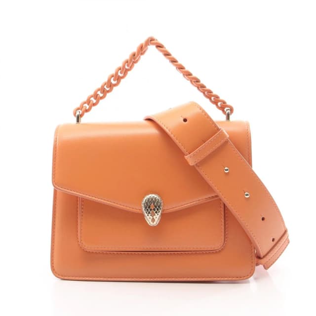 Bvlgari Serpenti Forever 2-Way Coral Orange Leather Shoulder Bag in Orange Leather from The Reluxe, photo 1 of 1