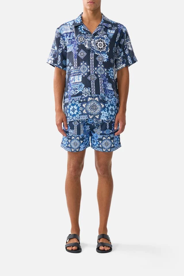 Camilla eBoutique SHORT SLEEVE CABANA SHIRT A TILED WONDERLAND, image 1 of 1 from CAMILLA