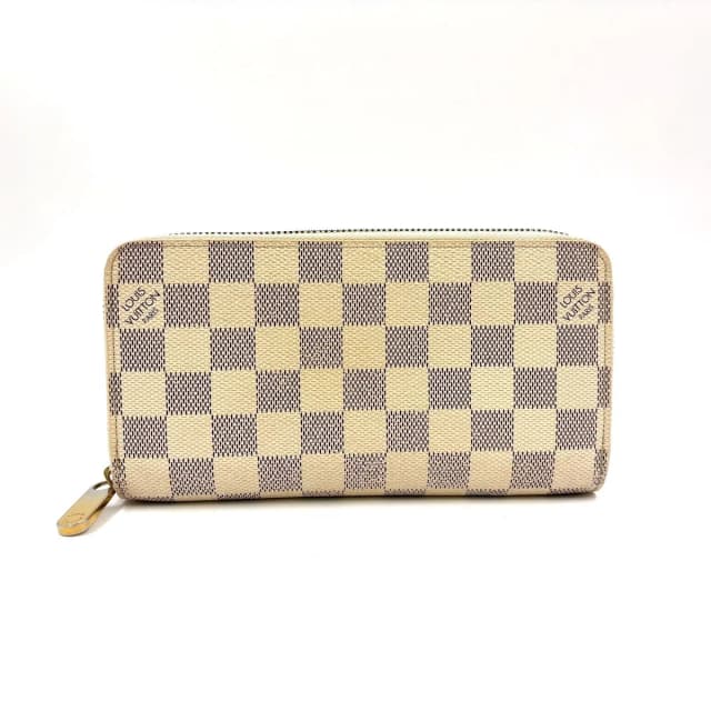 Louis Vuitton Zippy Wallet Damier Azur Leather White Round Gold in White Leather from The Reluxe, photo 1 of 1