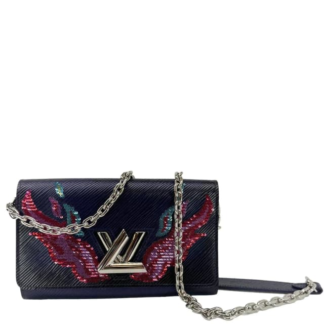 Louis Vuitton Twist Sequins Epi Leather Chain Wallet Purple in Purple Leather from Dallas Designer Handbags, photo 1 of 1