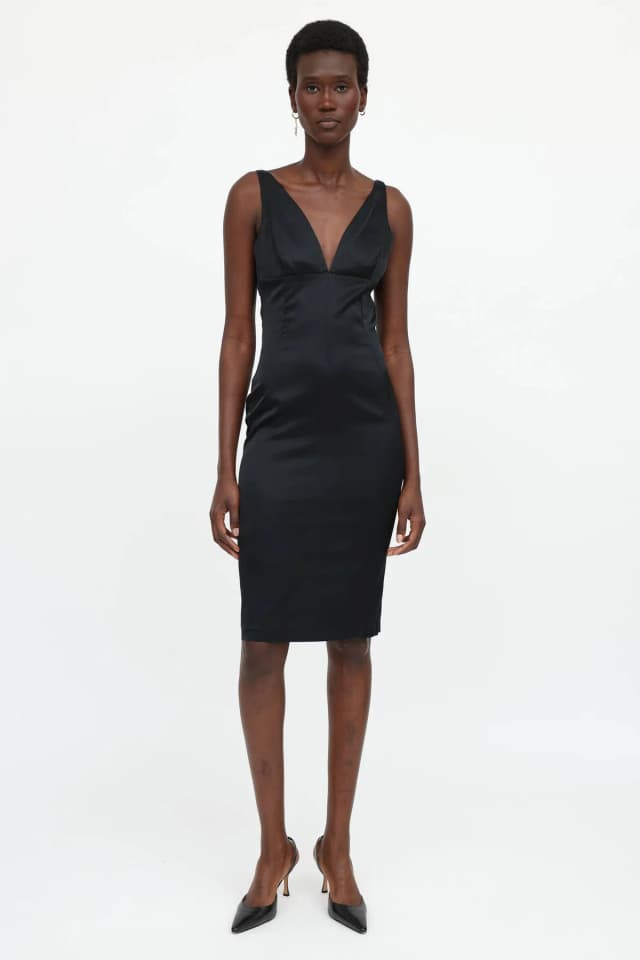 Dolce & Gabbana C. 1990s Satin V-Neck Dress in Satin from VSP Consignment, photo 1 of 1