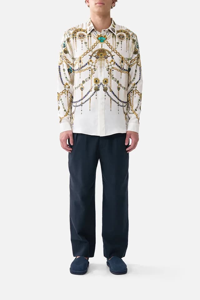Camilla eBoutique LONG SLEEVE HIDDEN PLACKET SHIRT CHAIN GANG, image 1 of 1 from CAMILLA