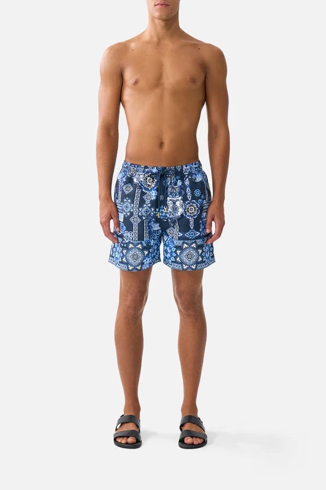 Camilla eBoutique MID LENGTH BOARDSHORT WITH ELASTIC WAIST A TILED WONDERLAND, image 1 of 1 from CAMILLA
