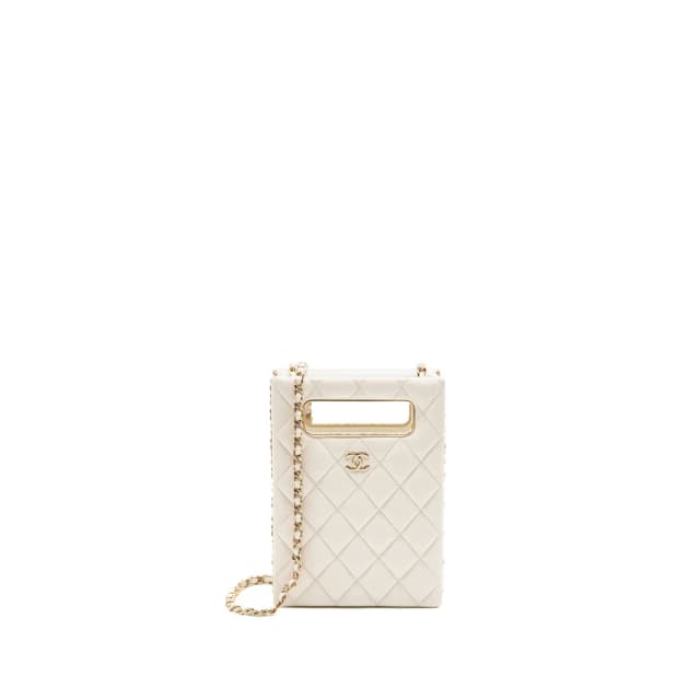 Chanel Mini Evening Handle Box Clutch in White Caviar leather from EMIER, photo 1 of 1