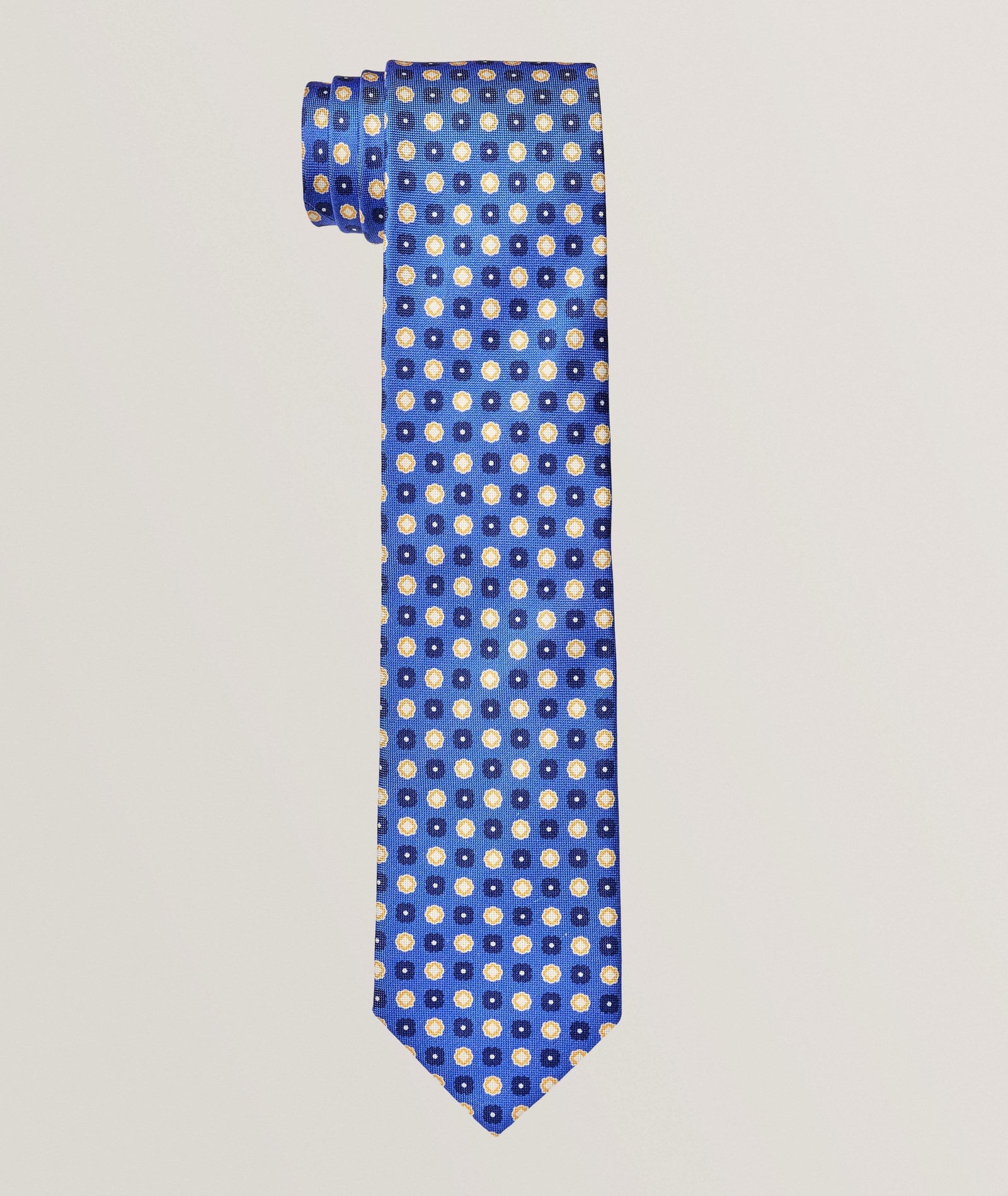 Altea Floral-Dot Silk Tie in Blue Silk & Silk Blends, image 1 of 1 from Harry Rosen