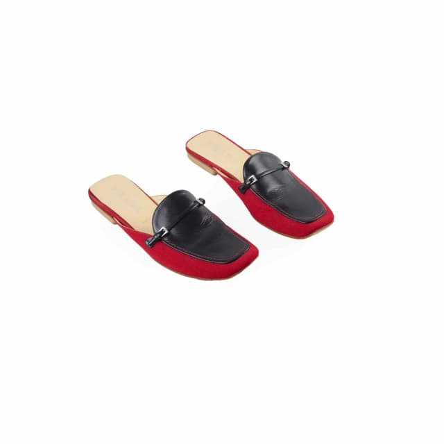 Prada Mules Navy Blue/Red Size 39 in Red Canvas from The Purse Affair, photo 1 of 1