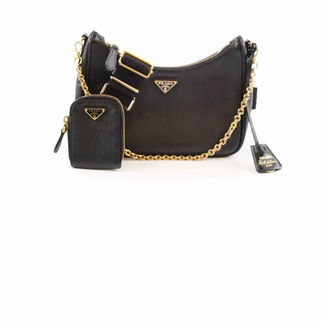 Prada Re-edition Leather Black in Black Leather from The Purse Affair, photo 1 of 1