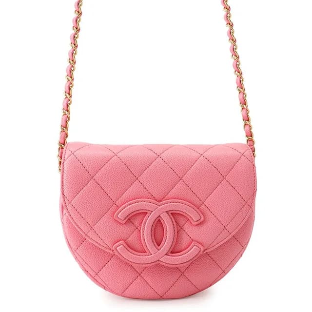 Chanel Chain Shoulder Bag Mini Messenger Quilted CC Logo Caviar Leather in Caviar leather from The Reluxe, photo 1 of 1